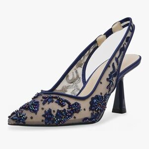 Betsey Johnson Embellished Slingback Heels